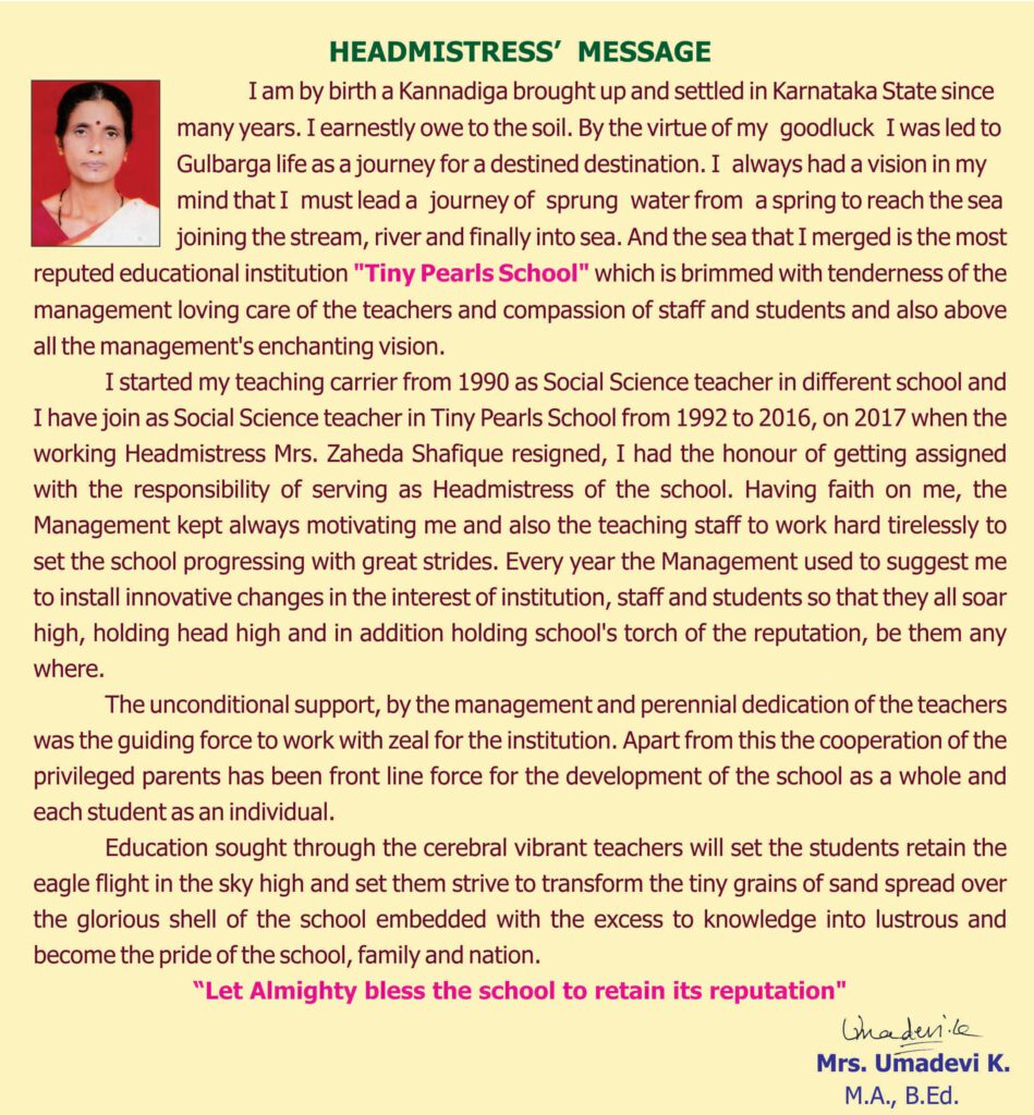 essay on our school headmistress