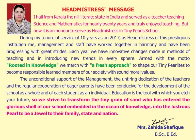 essay on our school headmistress